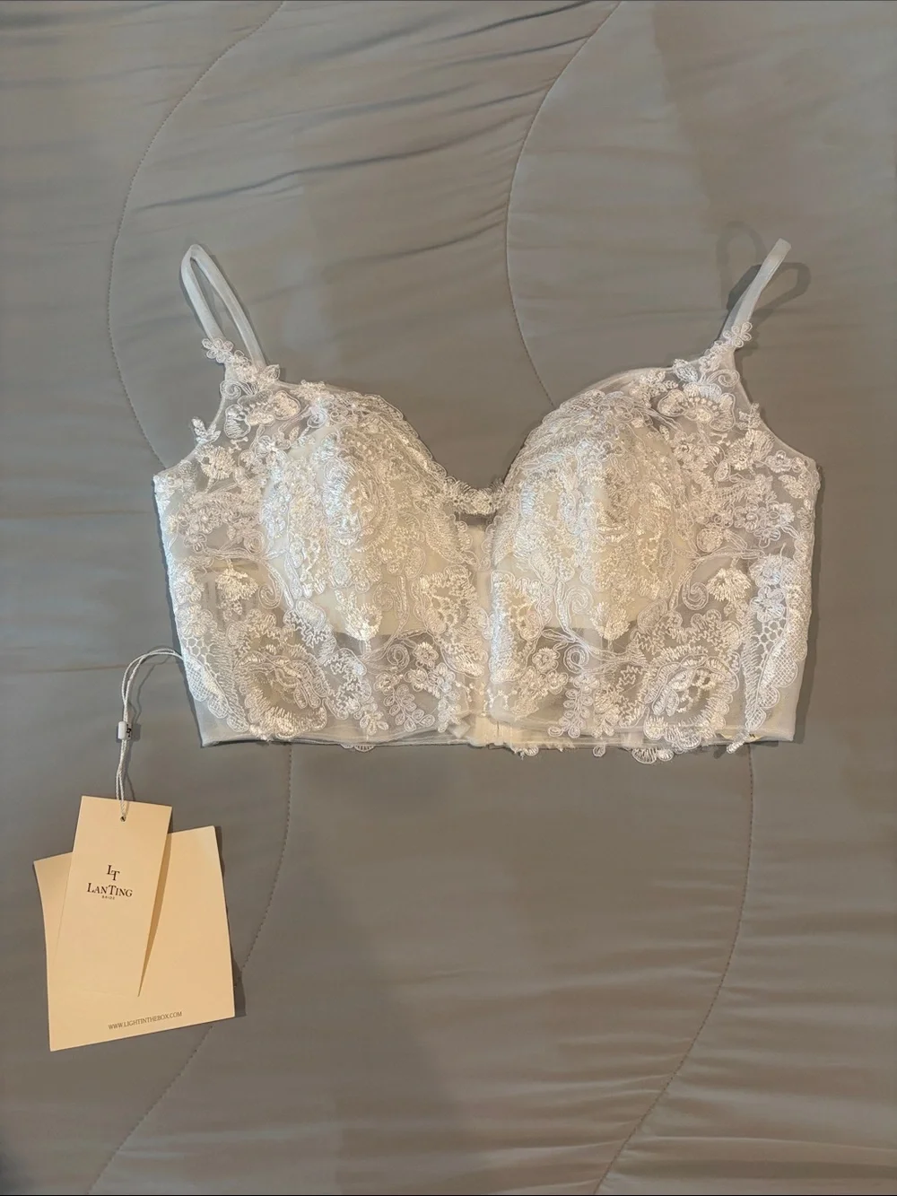Ivory Lace Longline Bralette